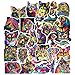Produktbild BLOUR 50 Stück süße Bunte Tiere Katze Hund Aufkleber wasserdicht Buch Gepäck Skateboard Graffiti Auto Aufkleber Kinder Mädchen Kinder Spielzeug
