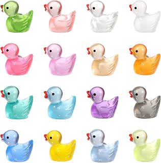 16Pcs Cute Fridge Magnets Luminous Mini Resin Duck Fridge Magnet, Decorative Magnets Strong Colorful Refrigerator Magnet for Locker Whiteboard Kitchen Office Classroom Decor