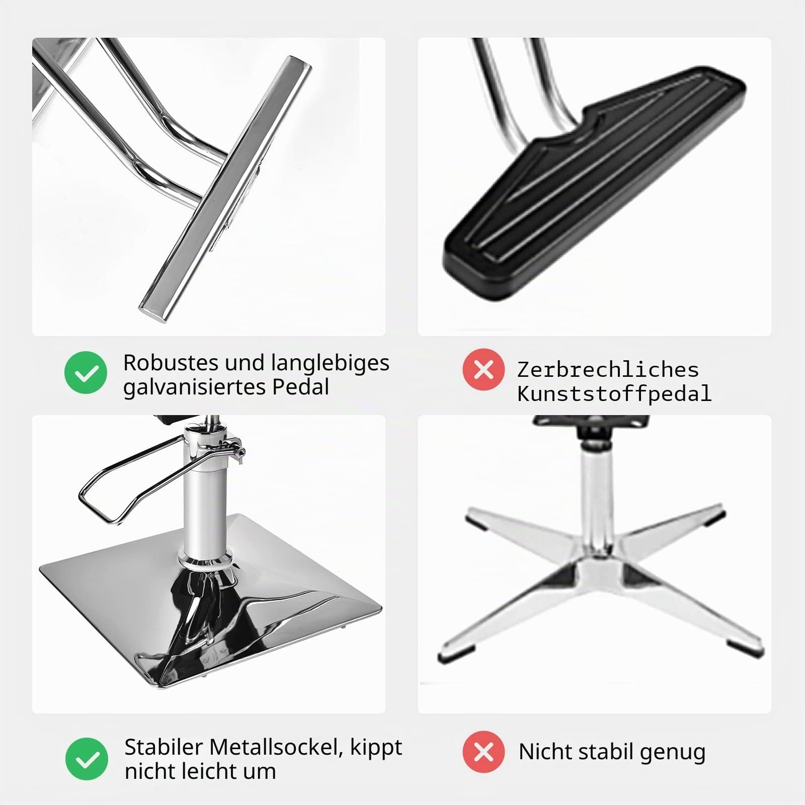 FANTASK 360° drehbar & höhenverstellbarer Friseurstuhl, Barbersessel mit hydraulischer Pumpe, Barberstuhl mit Fußstütze für Friseursalon & Barbershop, Schwarz