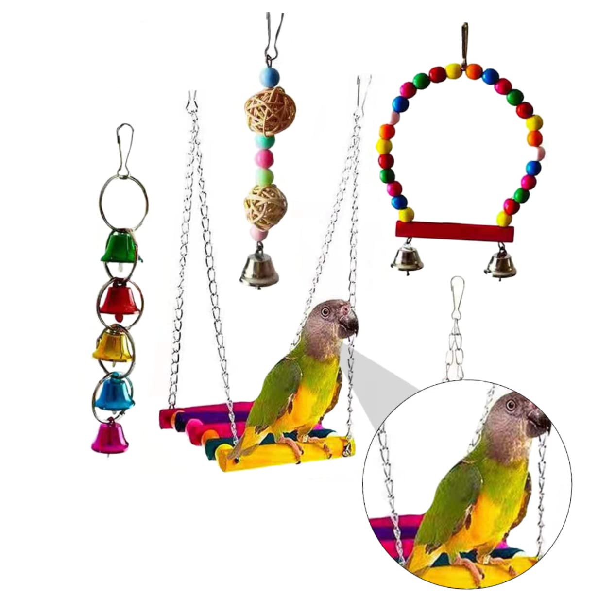 Yardwe 5pièces Jouets à Mâcher pour Perroquet Jouets Amusants pour Oiseaux Accessoires De Jeu pour Oiseaux