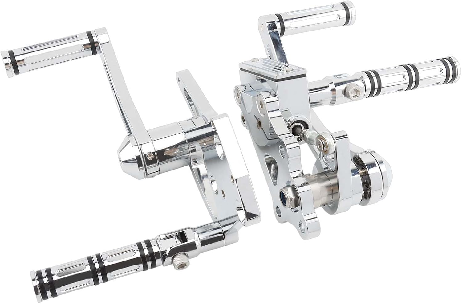 Forward Controls Foot Pegs Levers Linkages Kit For Harley 2000-2017 Softail Cross Bones Breakout Softail Springer Rocker C Night Train Heritage Springer Blackline (Chrome)