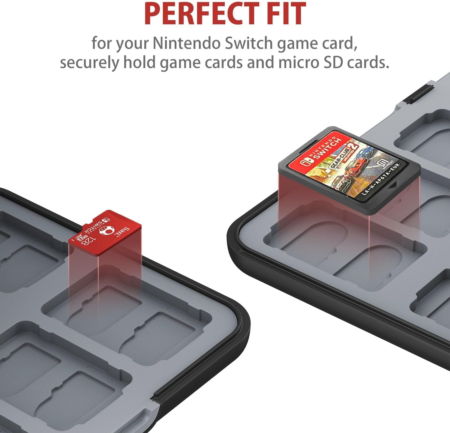 KOPBTBOY Estuche de Almacenamiento de Juegos,24 Cartuchos Estuche de Almacenamiento Portátil,Funda de Tarjetas de Juego para Nintendo Switch