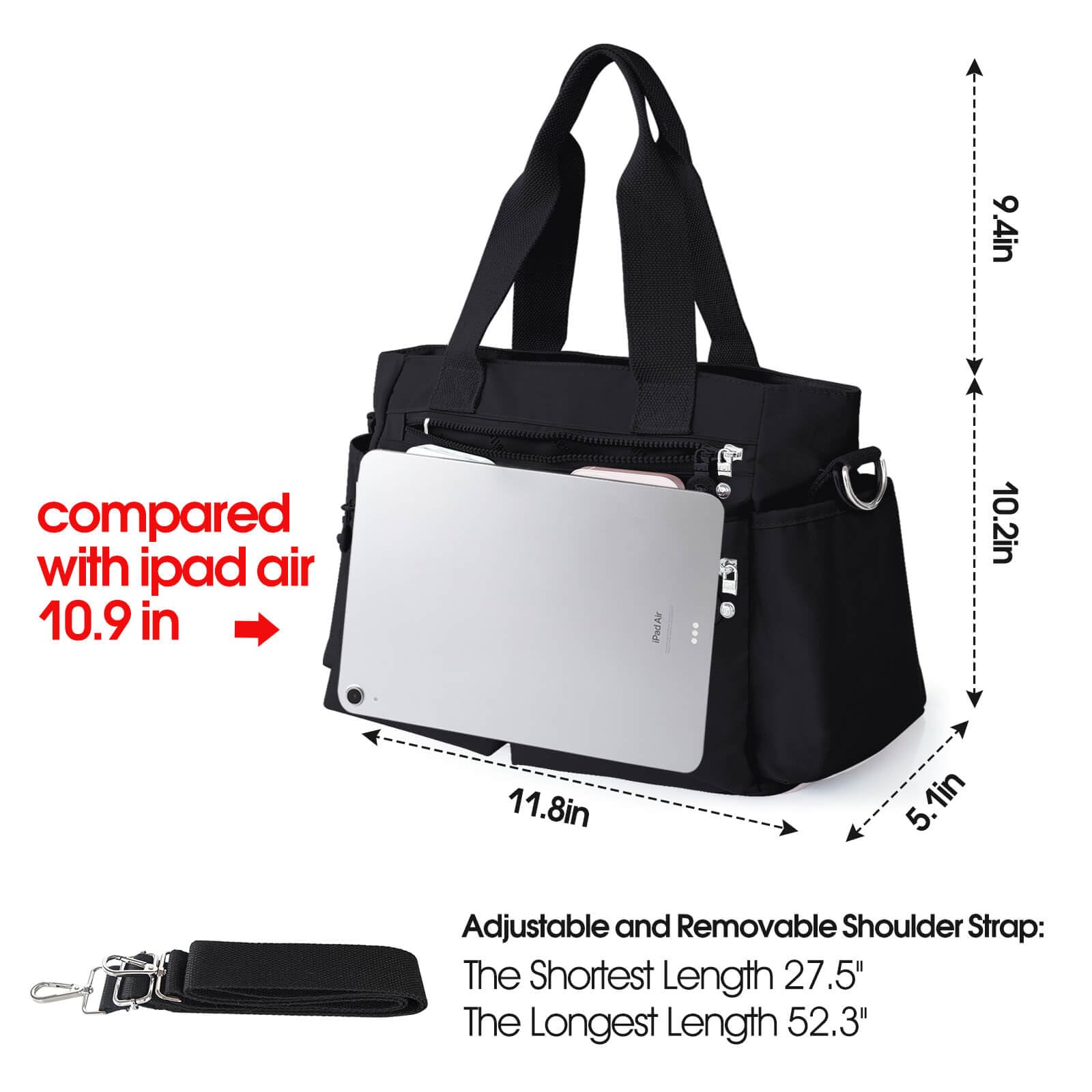 Tote Bag with Zipper Pocket Everything Bag Women Crossbody Shoulder Bags for Travel