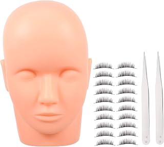 FRCOLOR 1 Set Eyelash Extension Set Cosmetology Kit Eyelash Extensions Supplies Mannequin Head Flat Mannequin Head Eyelash Mannequin Heads Cosmetology Practice Head Makeup Mannequin Head