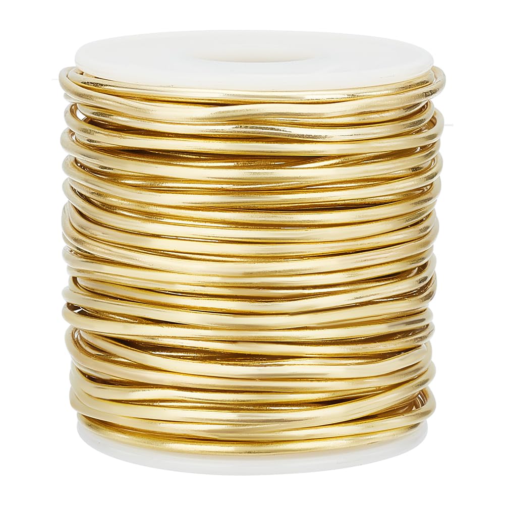 BENECREAT 12 Gauge Soft Brass Wire - 65 Feet Per Roll - Solid Bare Spool - Craft Bead Wire for Jewelry Making
