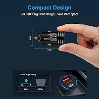 Vista 5 de Cargador de coche USB C de carga rápida, 38 W mini cargador USB de coche PD y QC 3.0 2 puertos cargador de coche carga rápida para iPhone 14 13 12