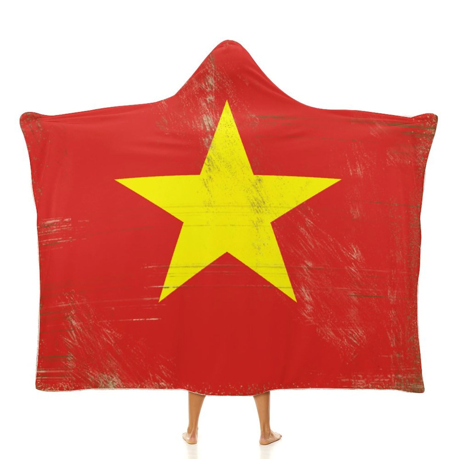 Couverture à capuche Vietnam, le plaid vintage doux pour adulte