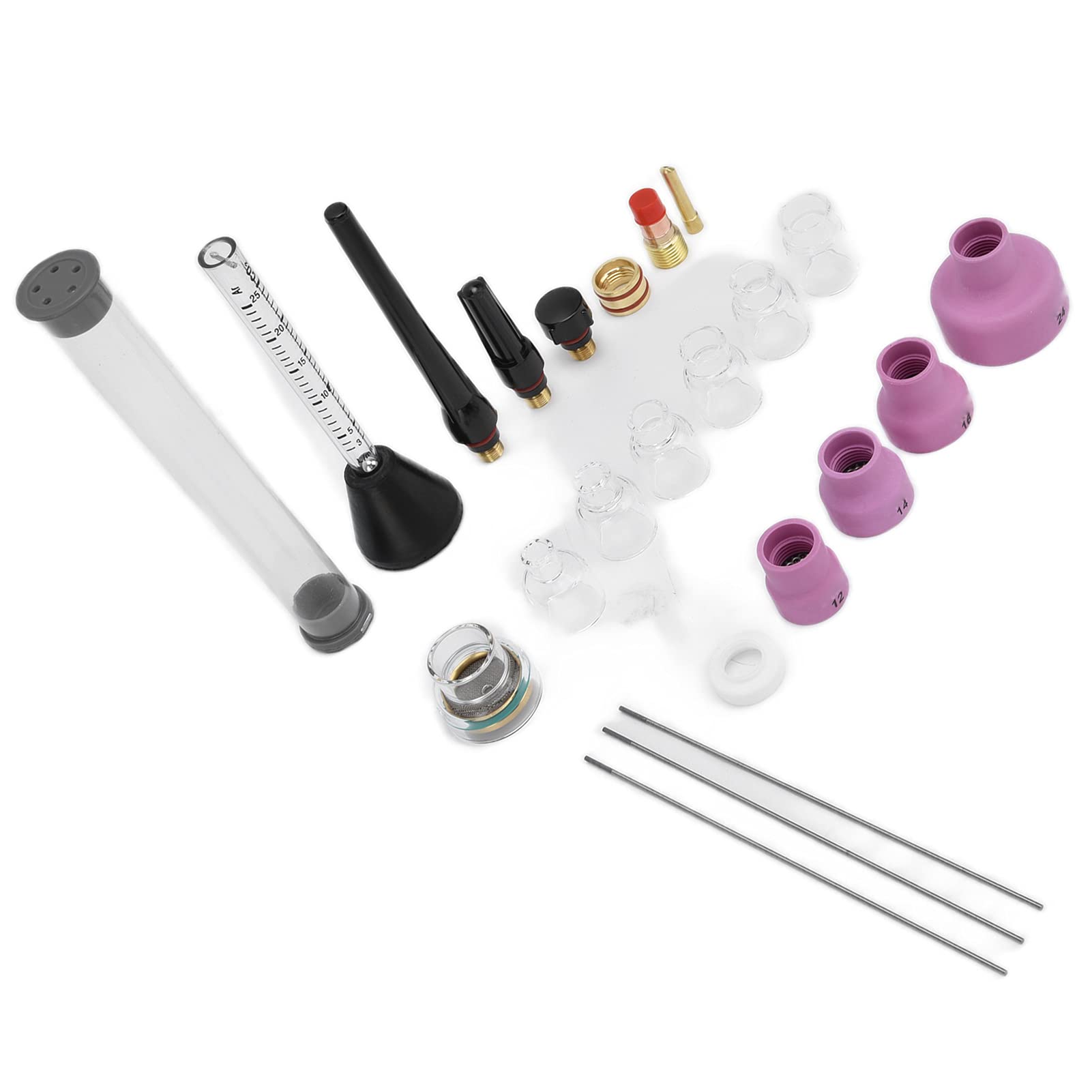 Kit de boquilla de soldadura de de argón Medero de flujo de gas cerámico Cerámica Aguja de tungsteno Aumento de la vida útil WP 17 18 26