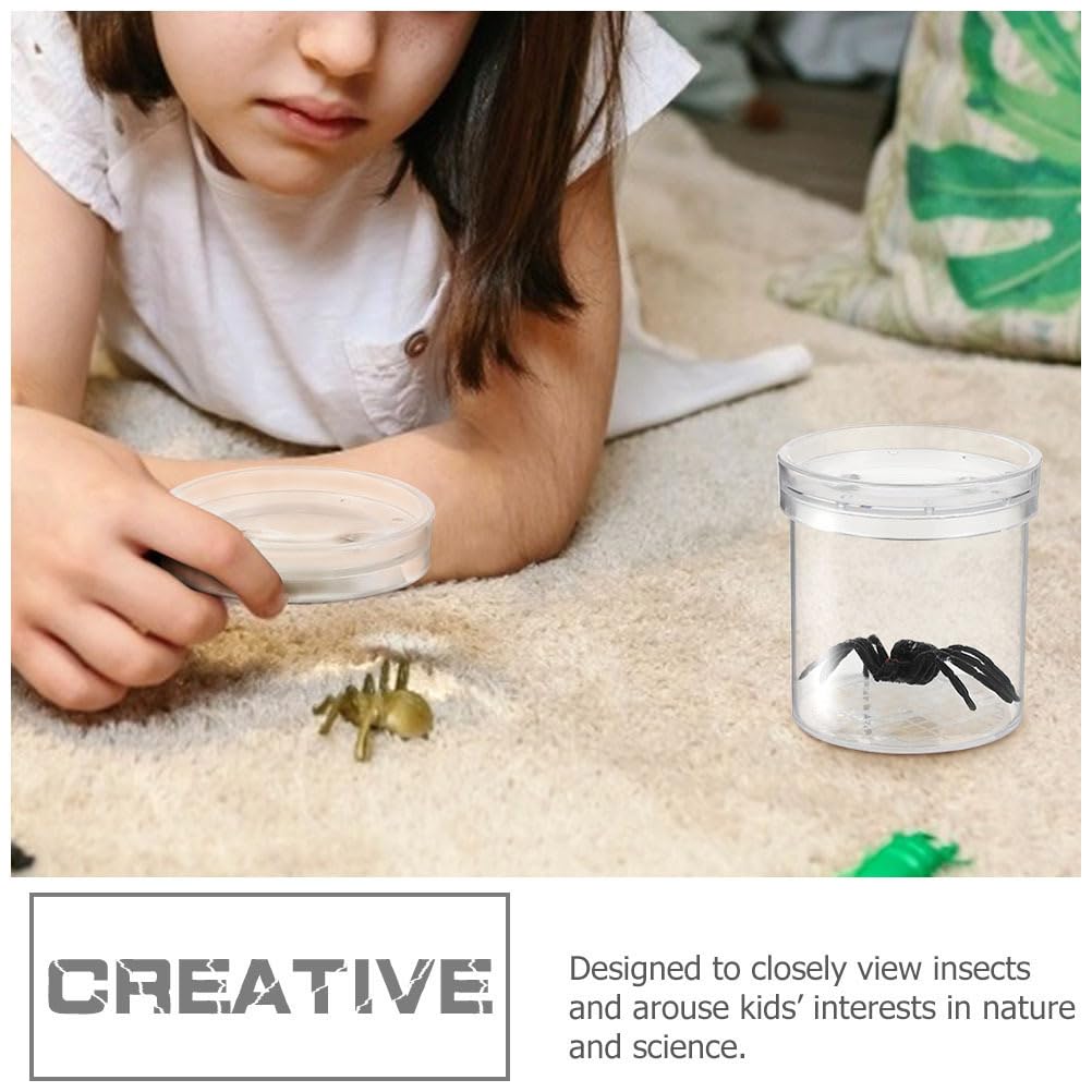 ULTECHNOVO Scatola Osservazione Insetti Portatile Con Lente D'Ingrandimento 2.75X2.56X2.56In Contenitore Per Allevamento Creature Educativo Per Bambini Attività Scientifiche Casa