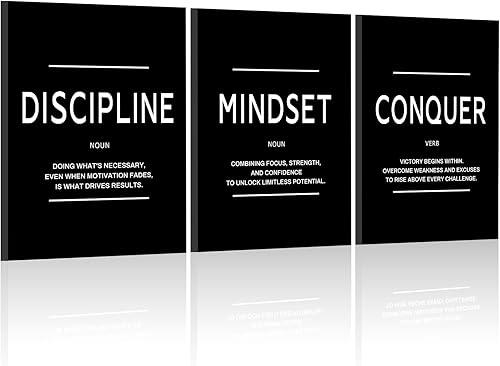 LMGOV Decoración motivacional de pared de oficina para hombres, 12 x 16 pulgadas, arte de pared para dormitorio, lienzo blanco y negro para baño,