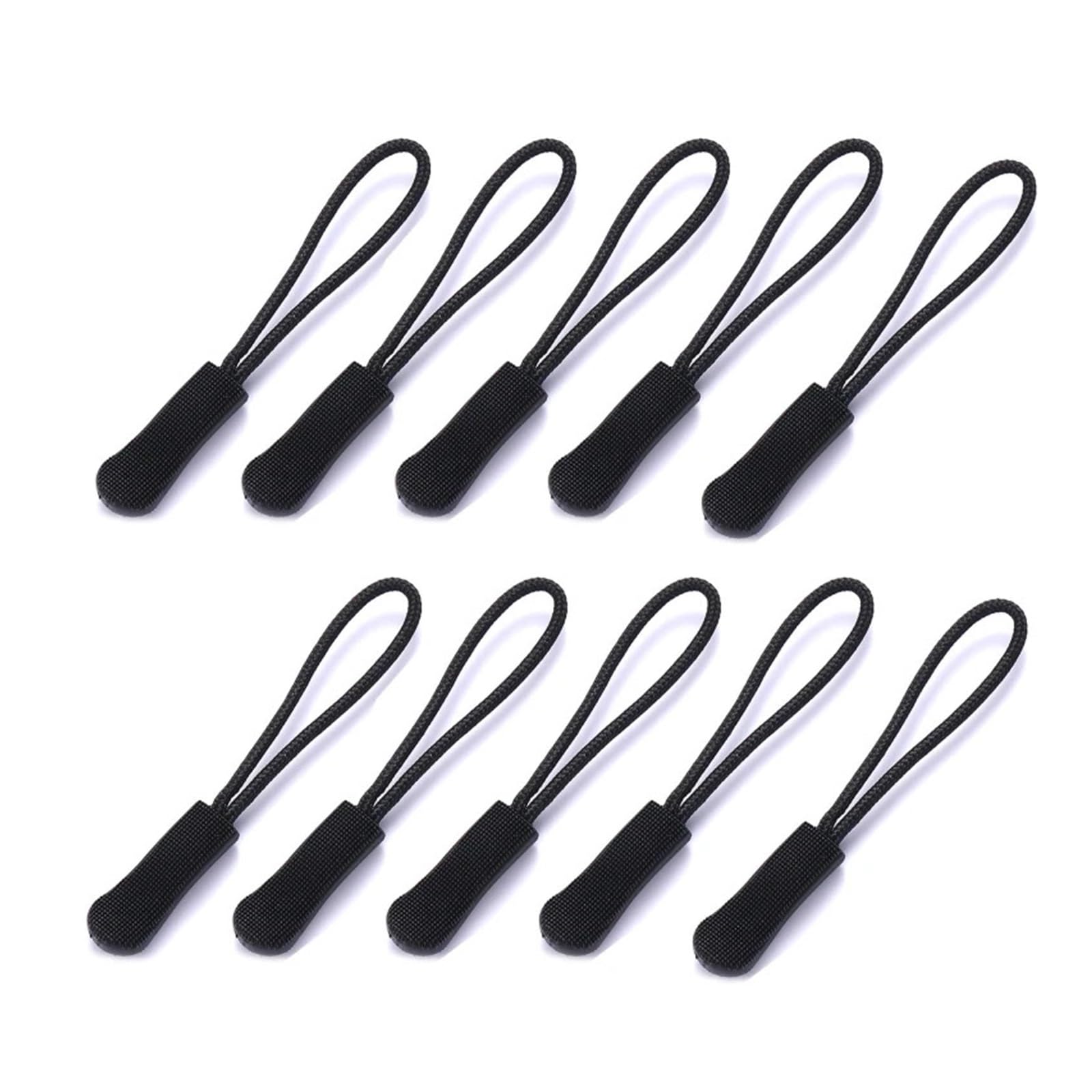 Replacement Zipper Pulls, Zipper Pull 250 Pcs Multicolor Replacement End Fit Rope Tag Buckle Fixer(Black)