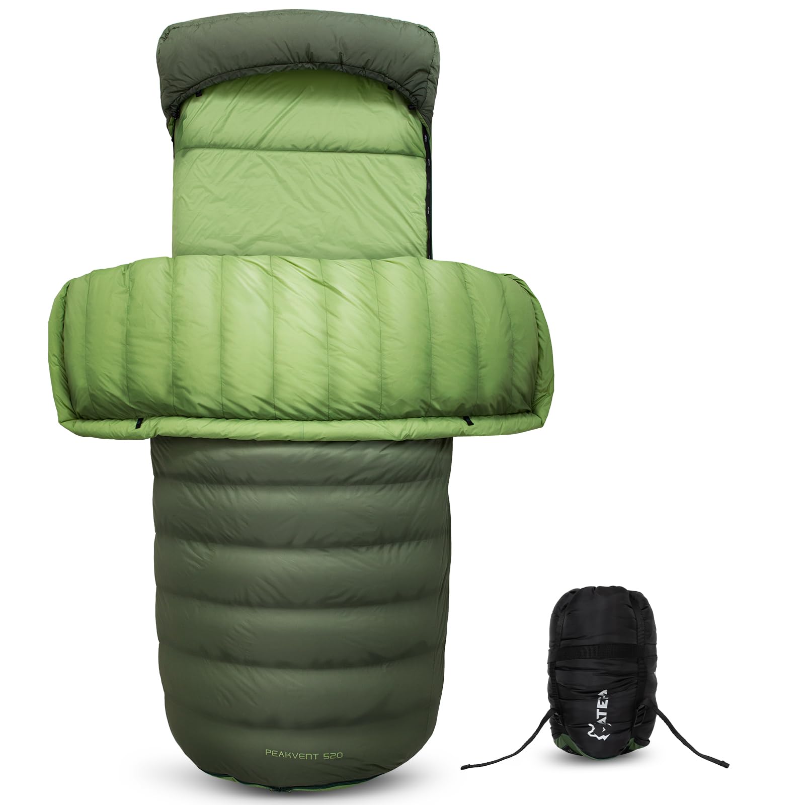 ATEPA Down Sleeping Bag for Adults, Recycled Ultralight 35°F 40°F 45°F 50°F 650FP / 700FP 3 Season Compact Sleeping Bags with Compression Sack for