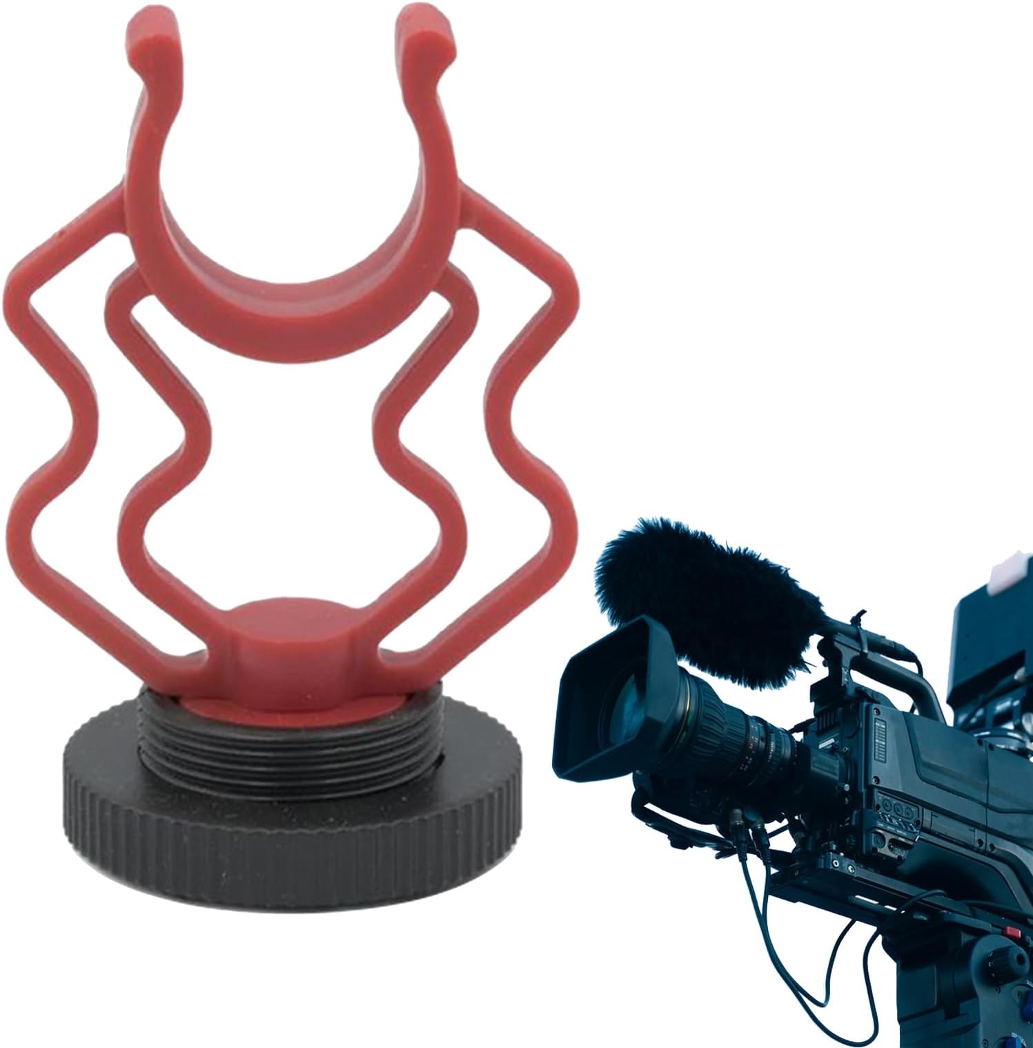 Shock Mount Mic Holder - Camera Microphone Holder | Mic Stand for Video Blogging Live Streaming Video Conferencing Interviews