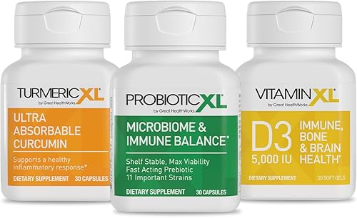 TrioXL - 3 potentes suplementos que promueven un sistema inmunológico fuerte, incluye TumericXL, VitaminXL D3 y ProbioticXL, refuerzo inmunológico