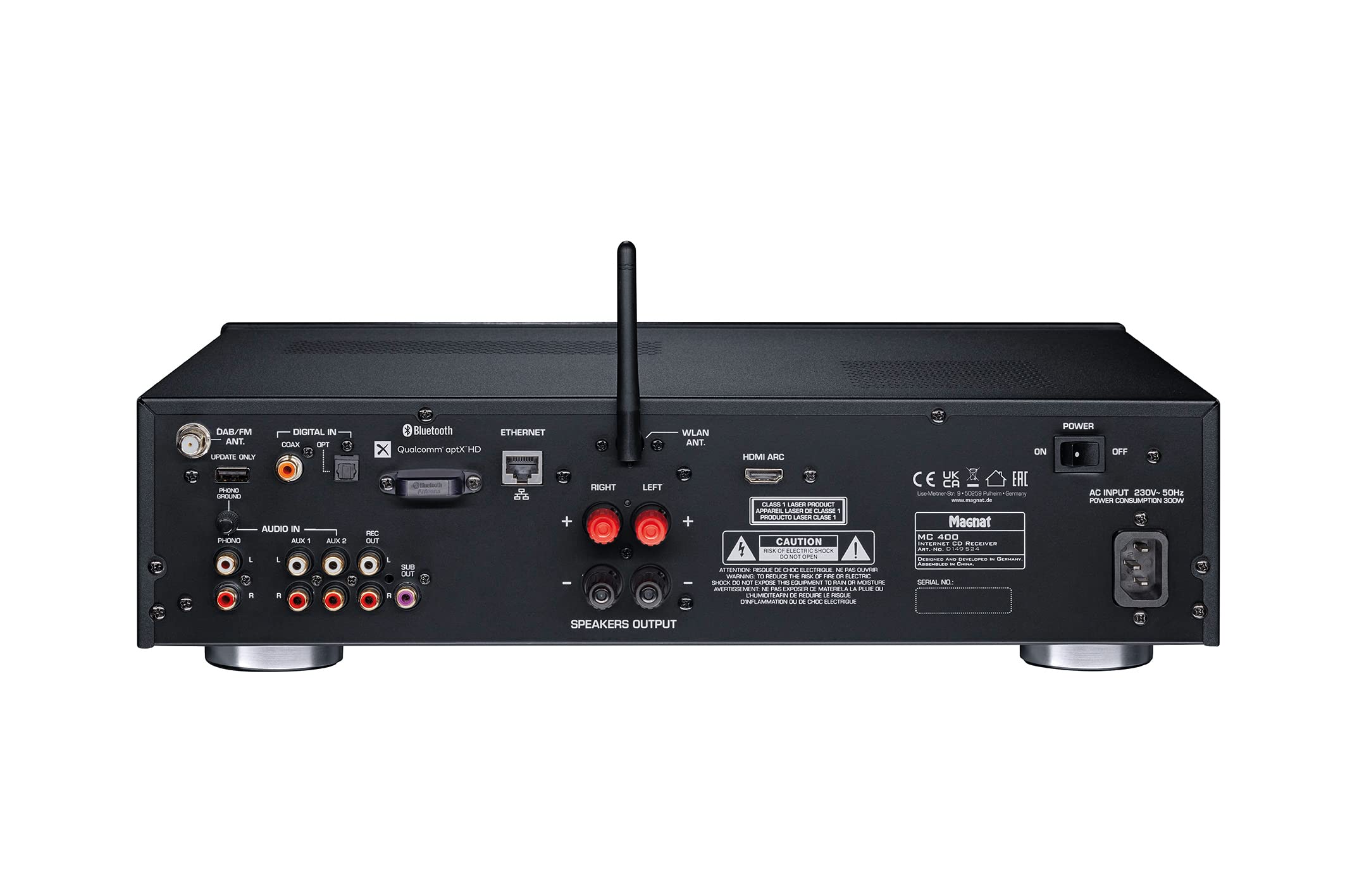MC 400, Kompakter High-End Stereo Netzwerk/CD/DAB/FM-Receiver mit 200 Watt Maximal-Ausgangsleistung in Hi-Res Qualität