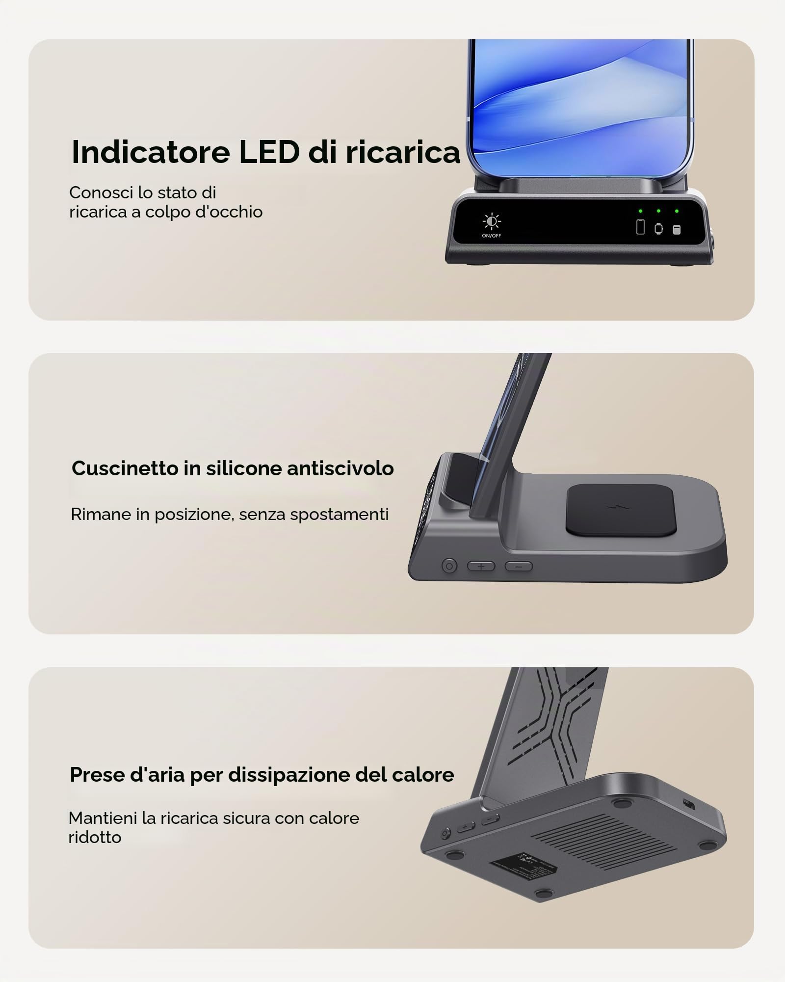 SwanScout Caricatore Wireless per Google Pixel Watch 3/2/Fitbit Versa 4/3, Stazione di Ricarica per Google Pixel 10a/10 Pro/10 Pro XL/10/9/9a/8/7/6/5, Ricarica Wireless Buds(Not for Pixel Watch 4/1)