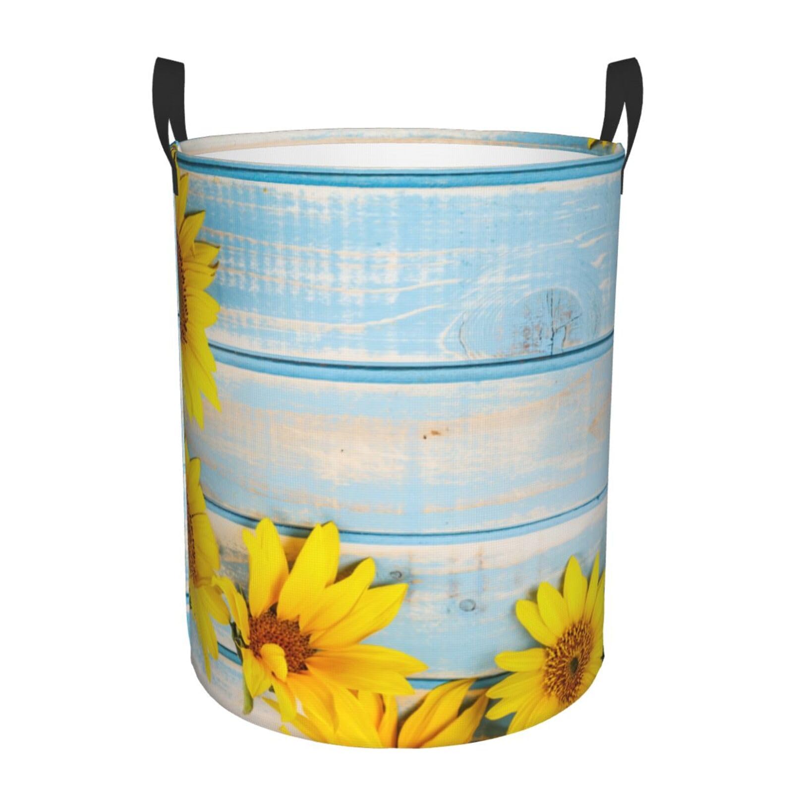 Laundry Hamper Frame with Sunflowers Laundry Basket Waterproof Personality Fashion Hampers for Laundry Large Collapsible Laundry Basket Storage Basket for Dorm and Home