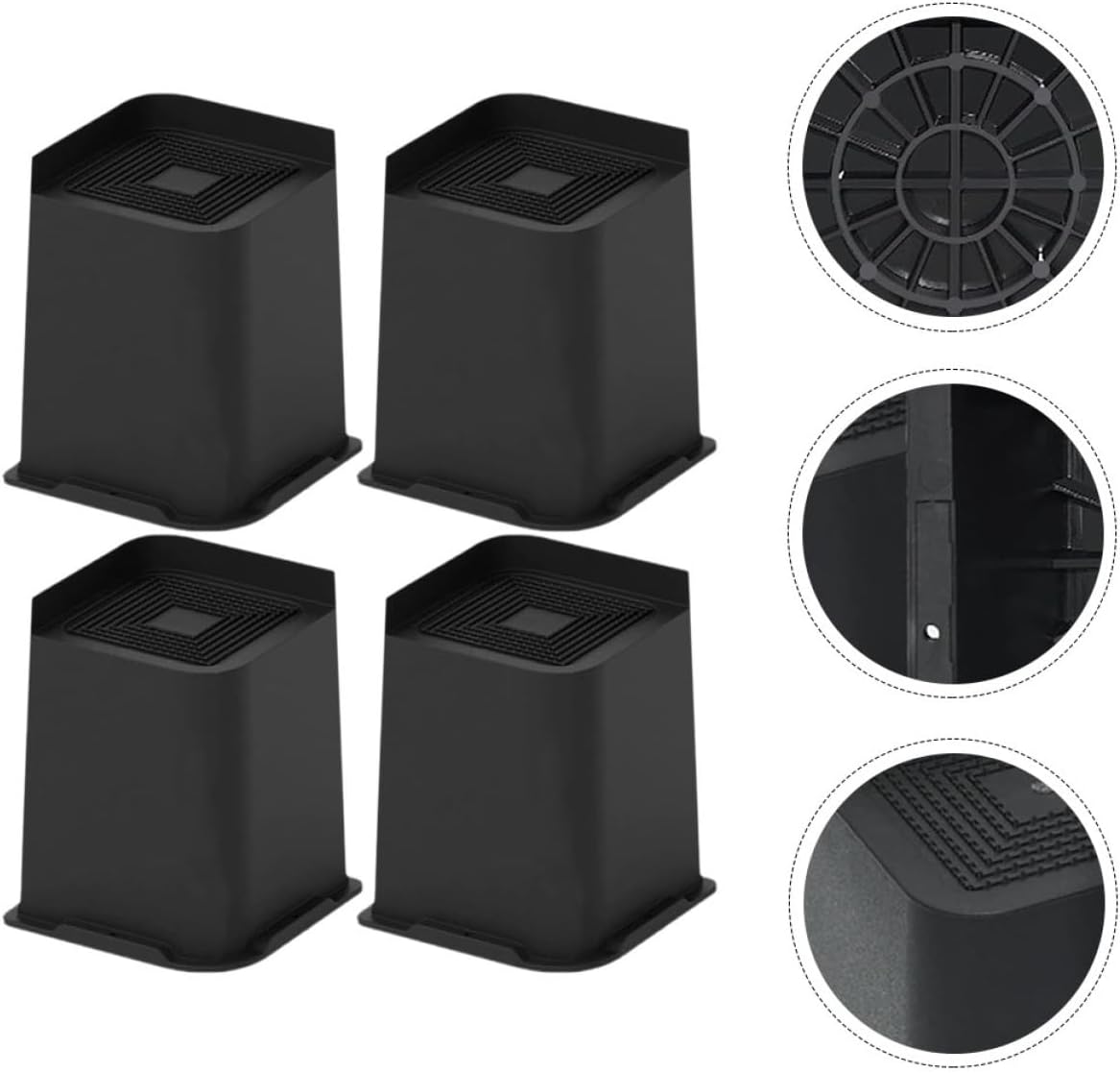 4Pcs Slip Furniture Risers for Beds Sofas Desks Durable Floor Protectors to Increase Storage Space Easy to Install for Home Dorm Use