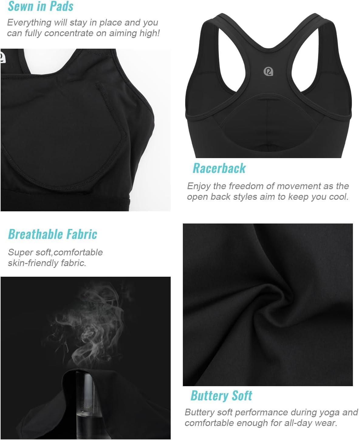 RUNNING GIRL Workout Tank Tops with Built in Bras for Women,Compression Shirt Strappy Back Athletic Yoga Tops
