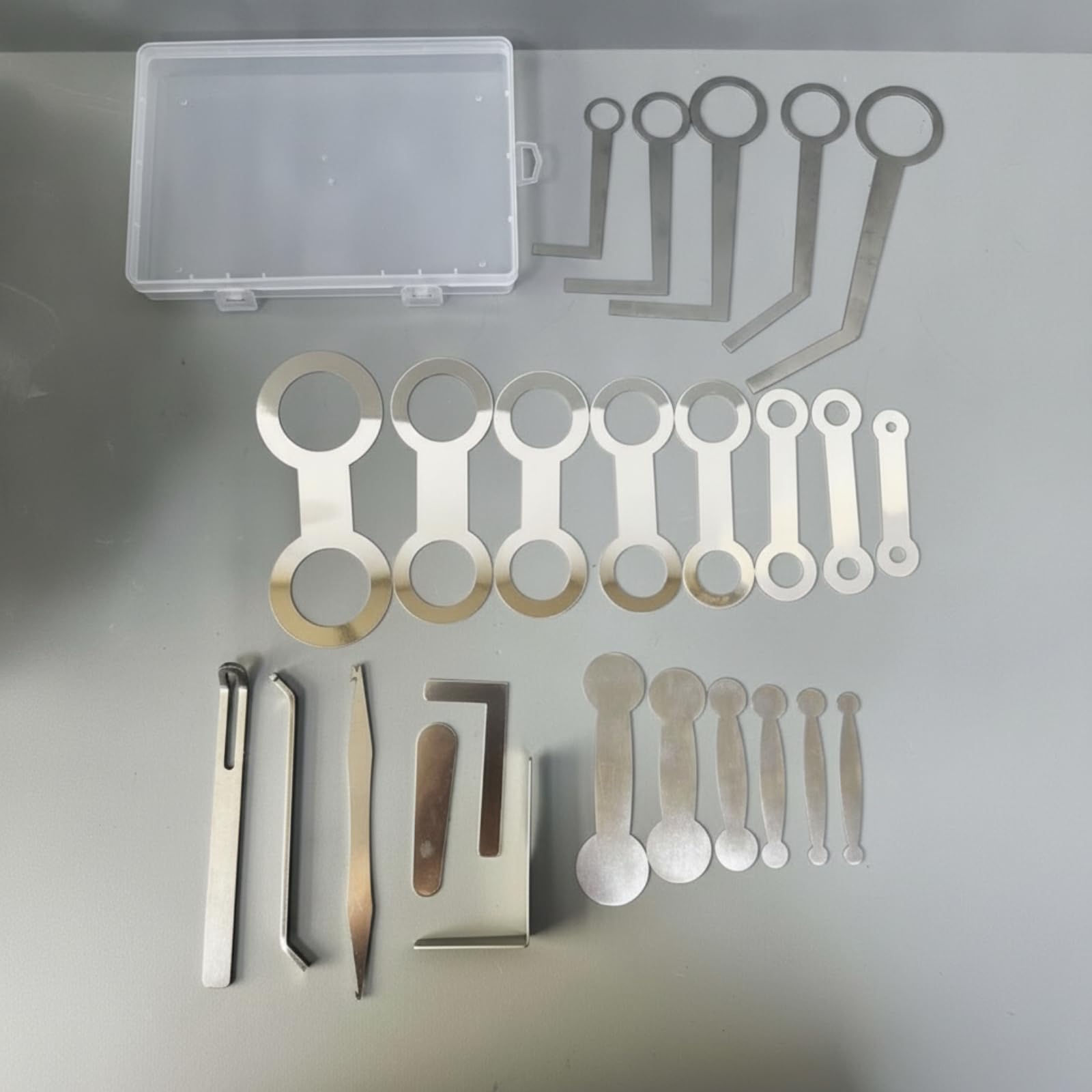 25 Pezzi Kit di Livellamento Cuscinetti con Scatola in Metallo Kit con Custodia Resistente Attrezzi per Musicisti