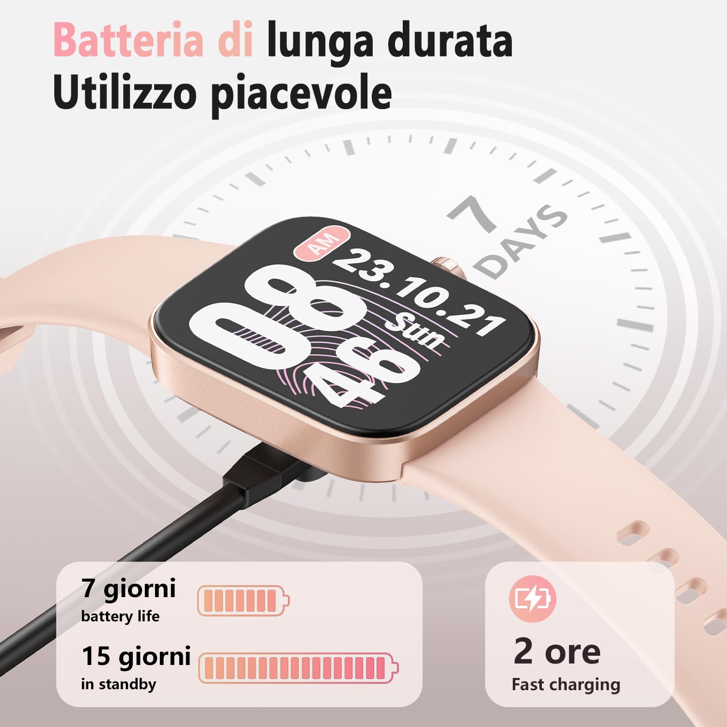 ASWEE Smartwatch, 1.85'' Schermo Orologio Smartwatch Uomo Donna con Chiamata e Risposta Vivavoce, Smart Watch con Contapassi, Cardiofrequenzimetro da Polso, 200+ modalità Sportive per Android iOS