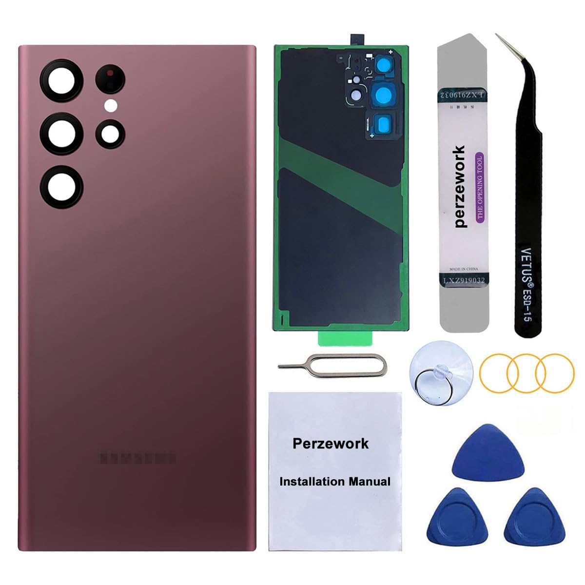 Amazon.com: Perzework Rear Back Glass Replacement for Samsung