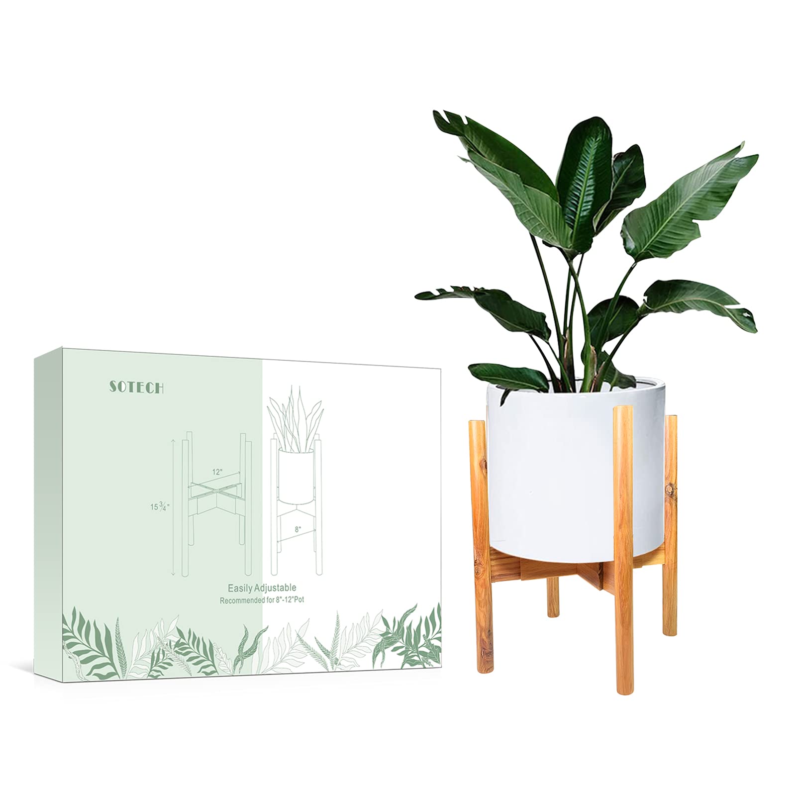 SOTECH Plant Stand Wood Flower Pot Holder
