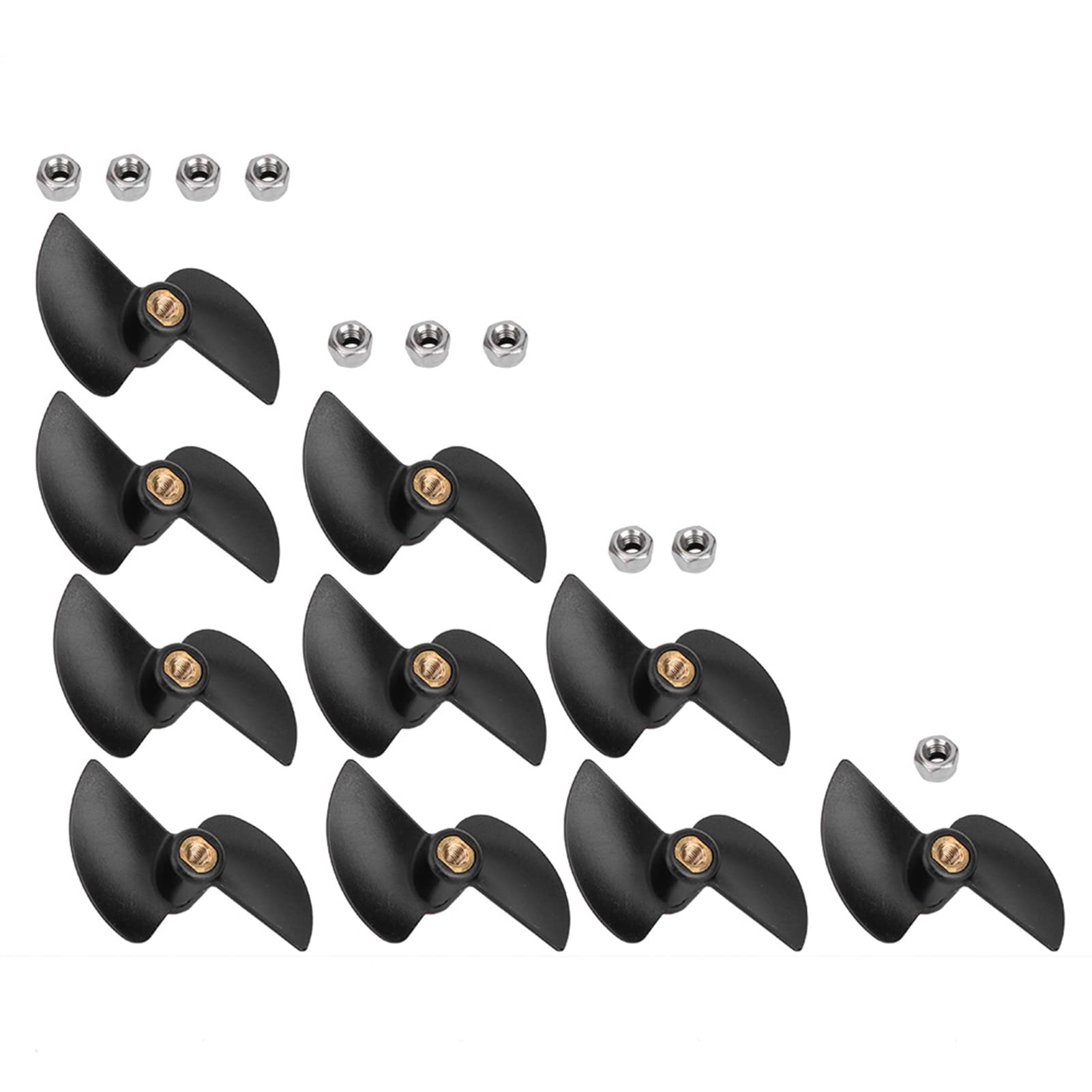 KIMISS Hélice de Bateau Rc en Plastique/métal, 10 Pièces, Télécommande Balais, Hélice de Queue de Bateau, Kit de Pièces de Rechange pour Bateau Rc Ft009