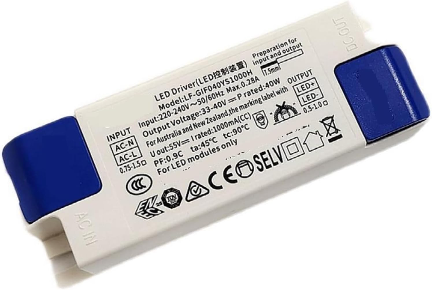 LED Driver Power Supply COB lamp Beads Track Spotlight Downlight Ballast no Flicker 35W(10.5W(250mA))