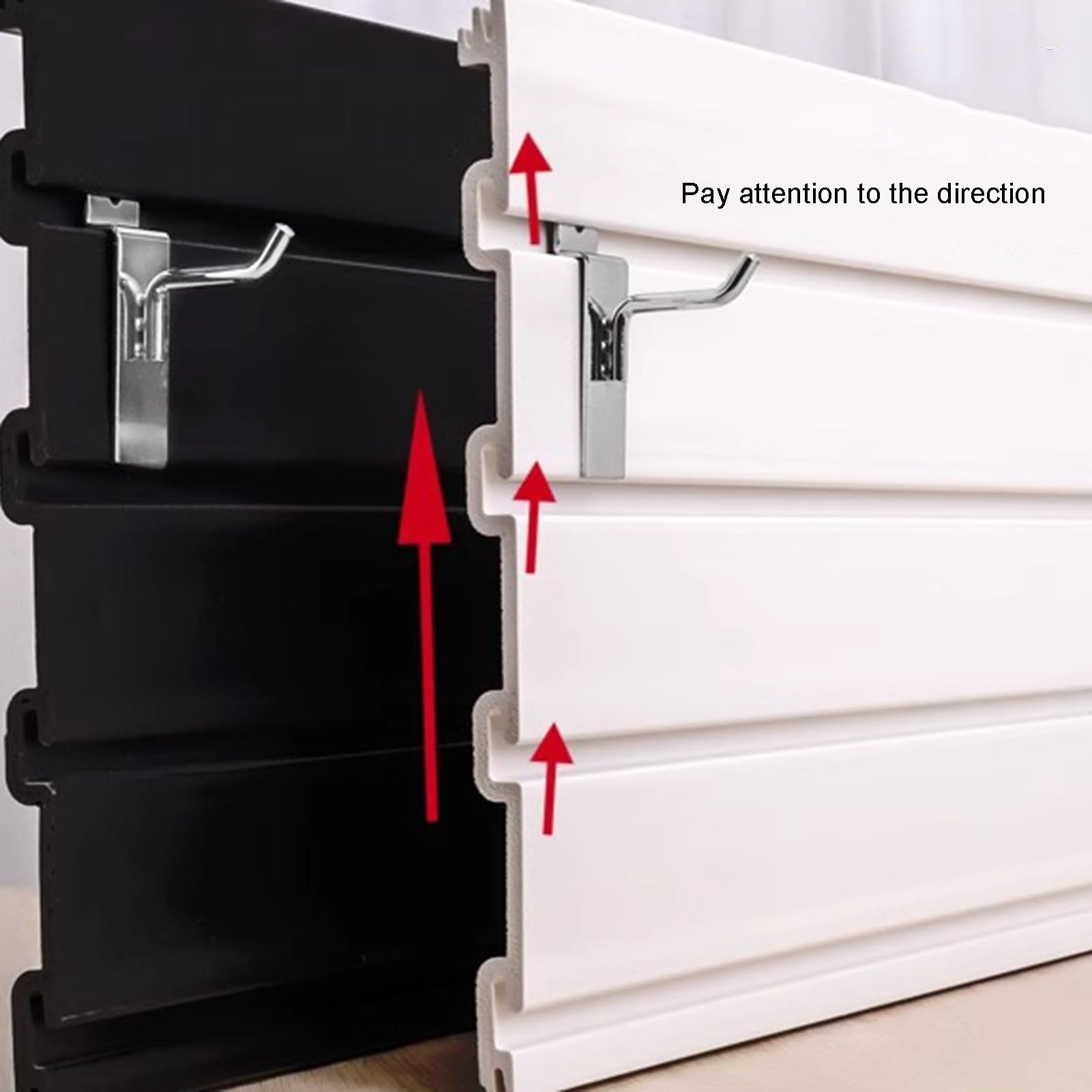 Wandlamellenpaneel für Einzelhandel, Garage, Werkzeugaufbewahrung, Bastelbedarf, Zuhause, Werkstatt, Regal (schwarz, 80 x 31 cm) – vielseitige Display-Lösung zum Präsentieren und Präsentieren von