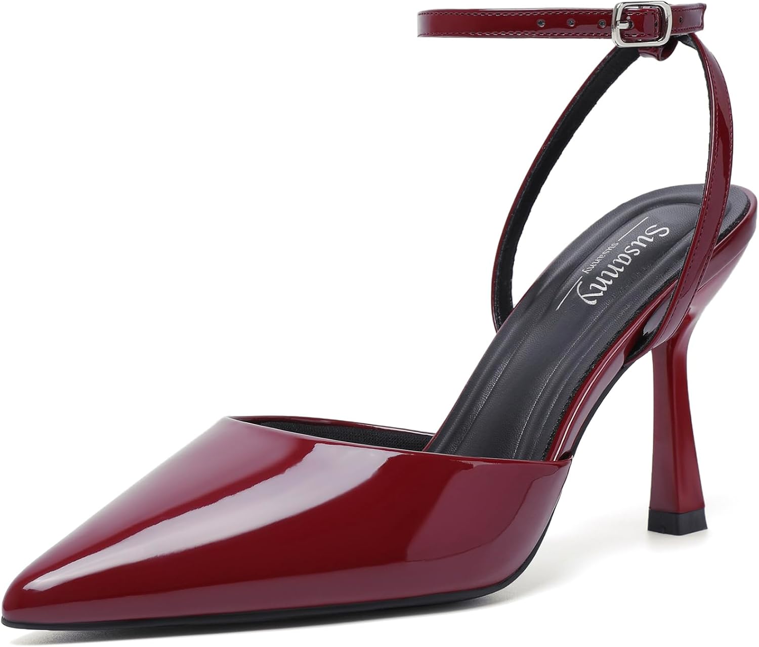 Susanny Heels for Women Stiletto Closed Pointed Toe Backless Dress Shoes High Heels Sexy Kitten Pumps Wedding Guest Party Dance Prom Dressy Comfort Shoes