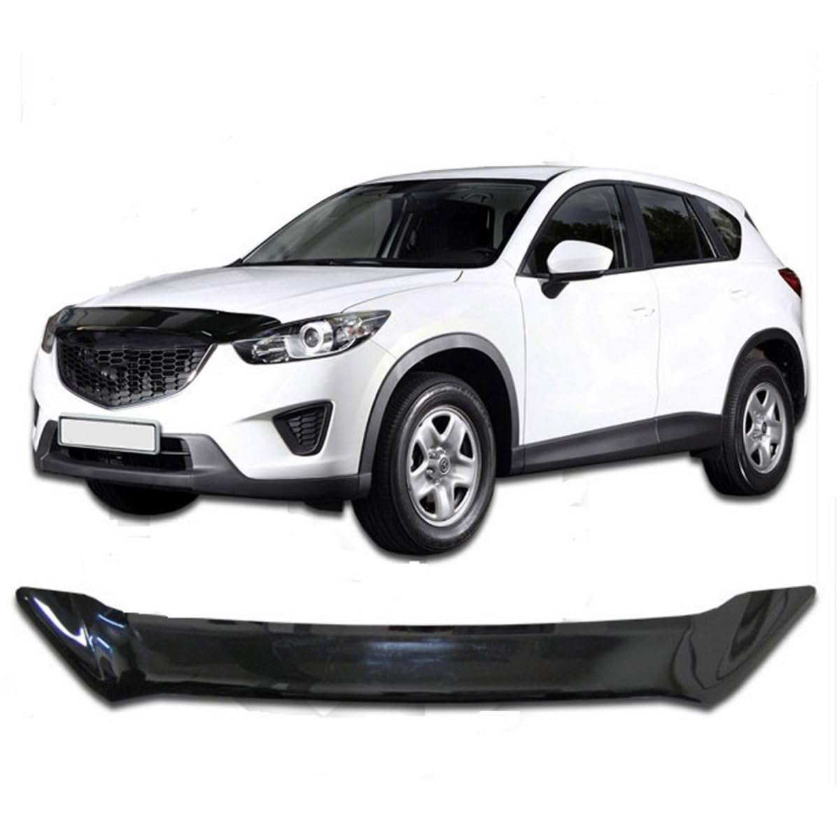 SCOUTT Motorhaubenschutz passend für Mazda CX-5 2012-2016, Windabweiser Insektenschutz Steinschlagschutz Passform Schwarz