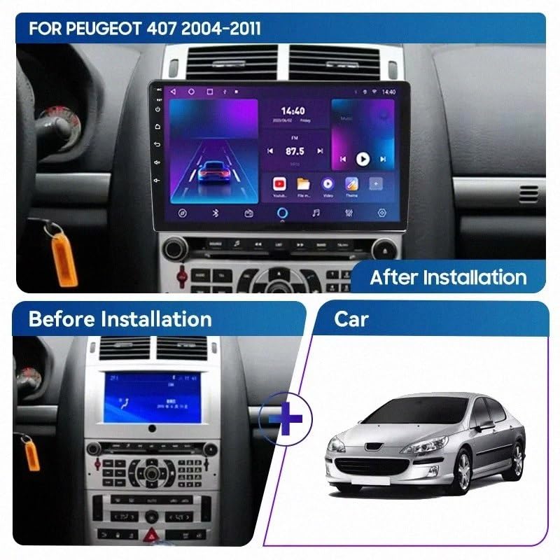 Estéreo de Automóvil para Peugeot 407 con Android Auto y Mirror Link 2