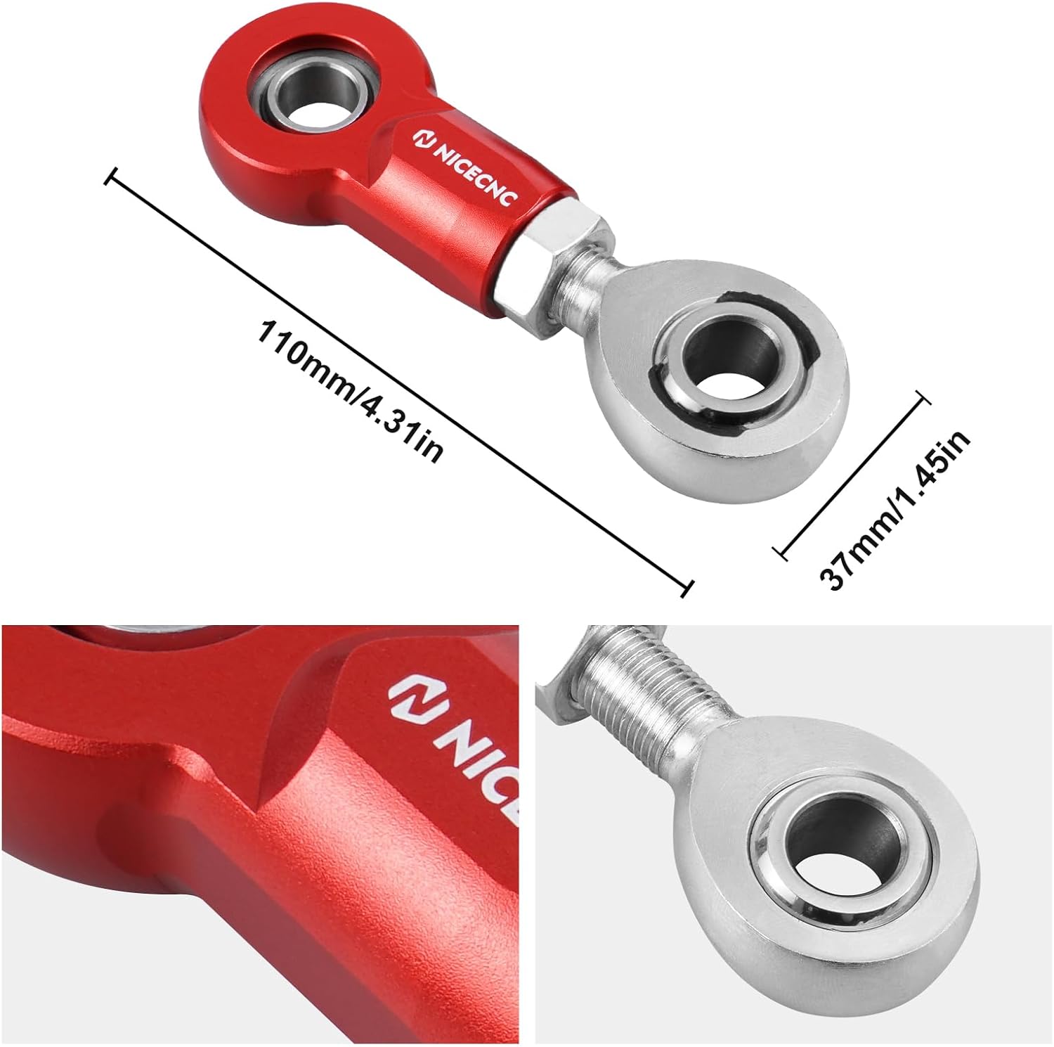 NICECNC Front Sway Bar End Link Kit Compatible with Can Am Maverick X3 900 HO DPS 2018, X3 Max R Turbo DPS 2017-2018, X3 Max R XDS/XRS Turbo DPS 2017-2018, See Fitments, Red