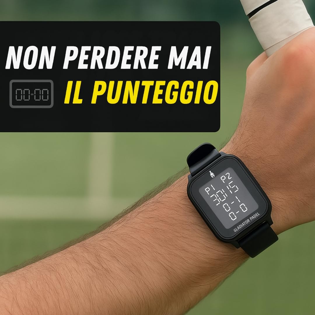 OROLOGIO SEGNAPUNTI PADEL,TENNIS,PICKEBALL E PING PONG |+ Modalità Sveglia-Cronometro e Orologio|accessori padel|accessori tennis|regali per padel |segna punti padel