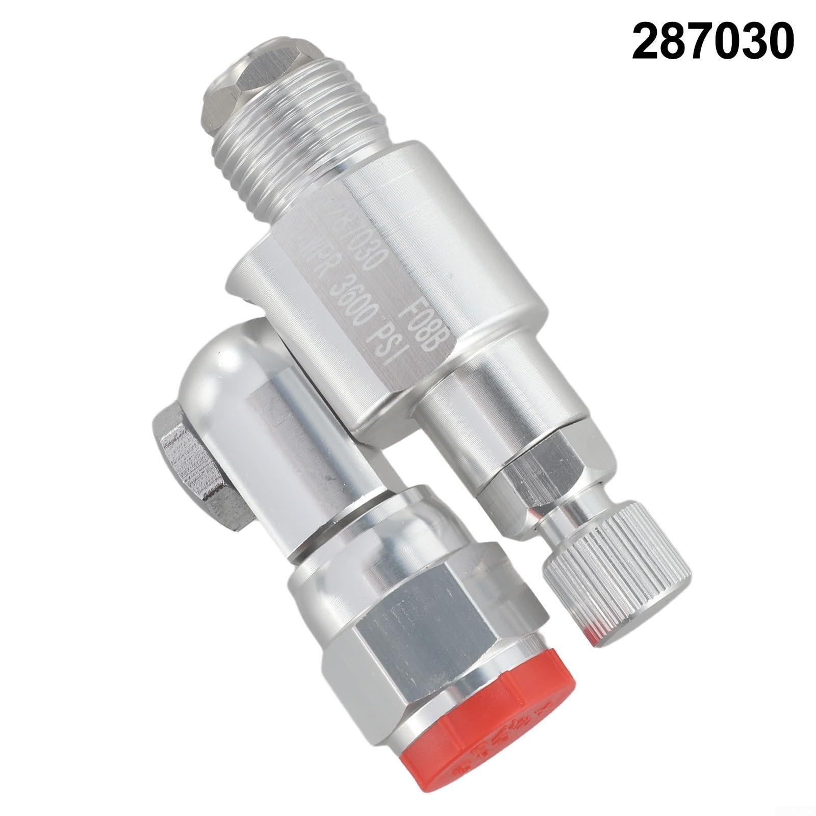 1 vanne de pulvérisation sans air 287030 avec tige d'extension de 25 cm, embout pivotant verrouillable anti-crachement pour pulvérisateurs de peinture haute pression, métal, 700-3600 psi, pour