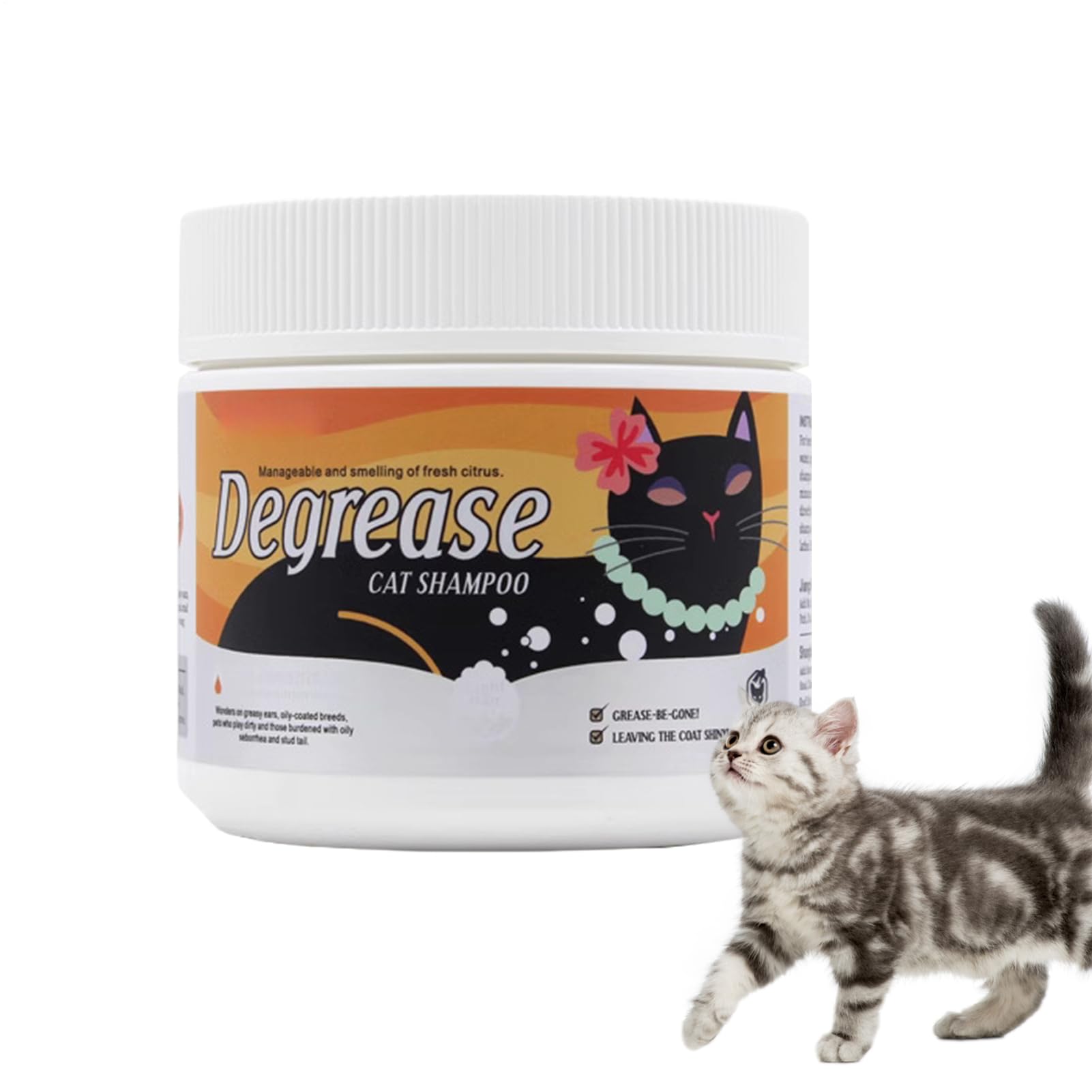 Shampoo Per Gatti Senza - Detergente Idratante Lenitivo Da 500 G Per Pelle Sensibile, Toelettatura Quotidiana, Cura 'orecchio, Bagno Di Gattino, Mento Nero E Igiene Della Coda Per Lavaggio