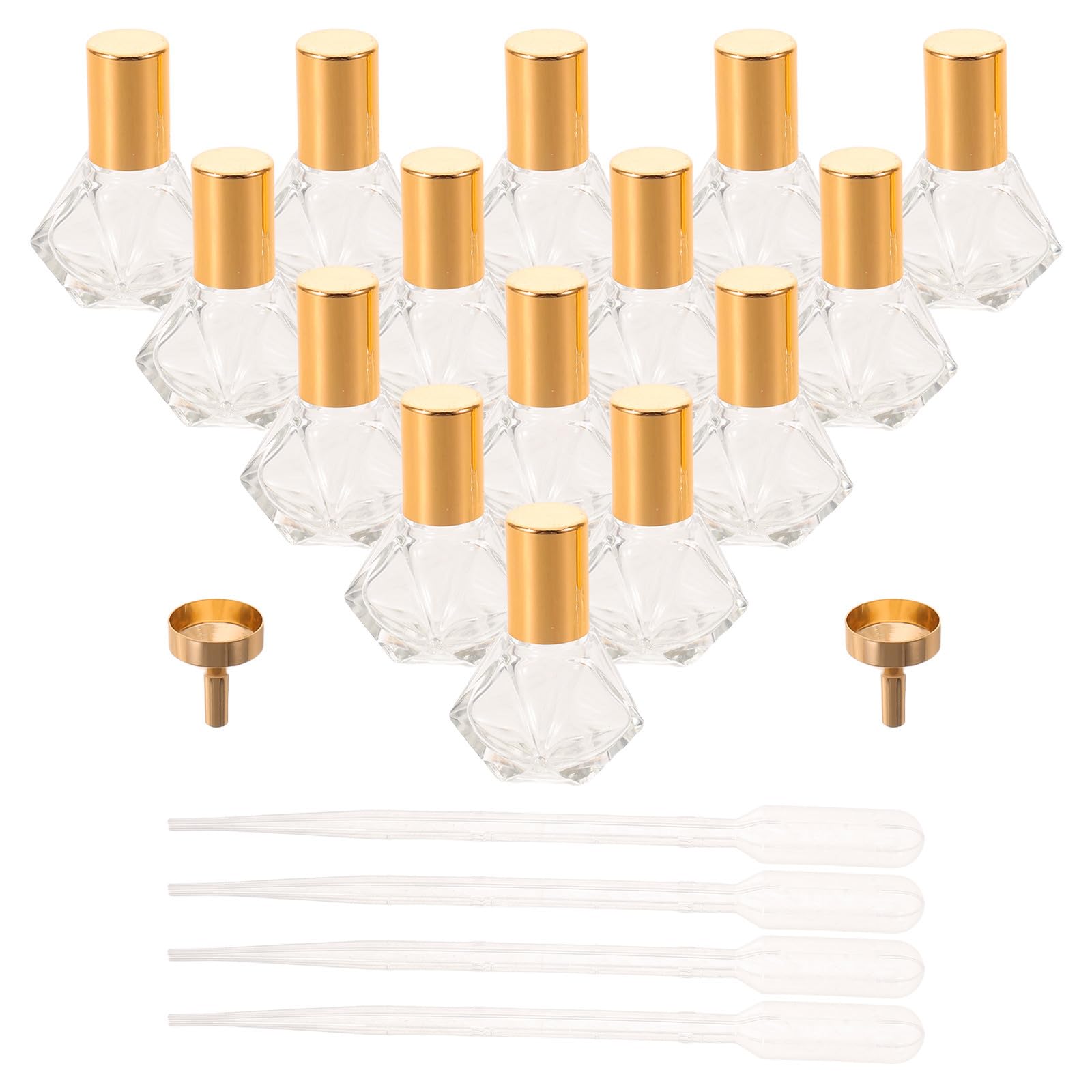 36 Pezzi Bottiglia Roll-on per Olio Essenziale a Stella 8ml, Set, Metallo, Vetro e Plastica, con Imbuti e Contagocce, per Aromaterapia e Viaggio