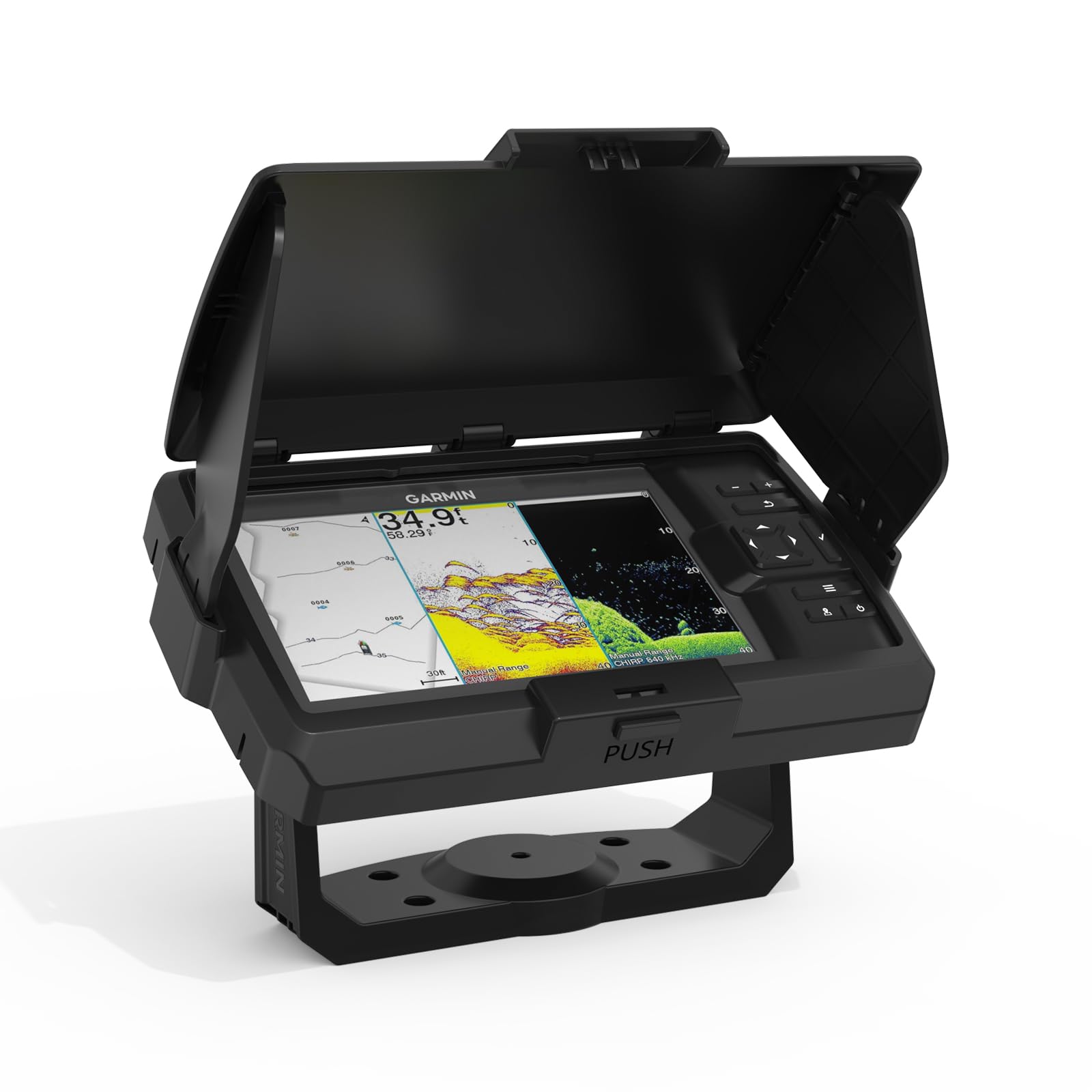 Pare-soleil pour Garmin Striker Vivid 5cv Fish Finder | Pliable, plastique, noir