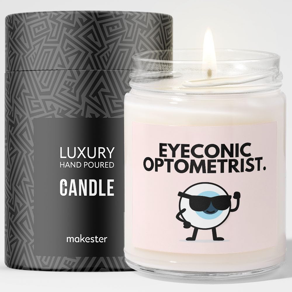 Optometrist Gift - Luxury Soy Wax Candle - Vanilla, Jasmine, Sugared Almond - Makester โ image 1