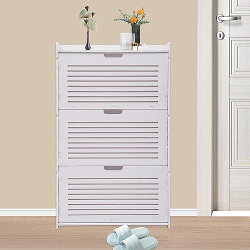 Moderno armario de almacenamiento de zapatos 3 cajones abatibles zapatero blanco organizador de almacenamiento portátil para entrada sala de estar y