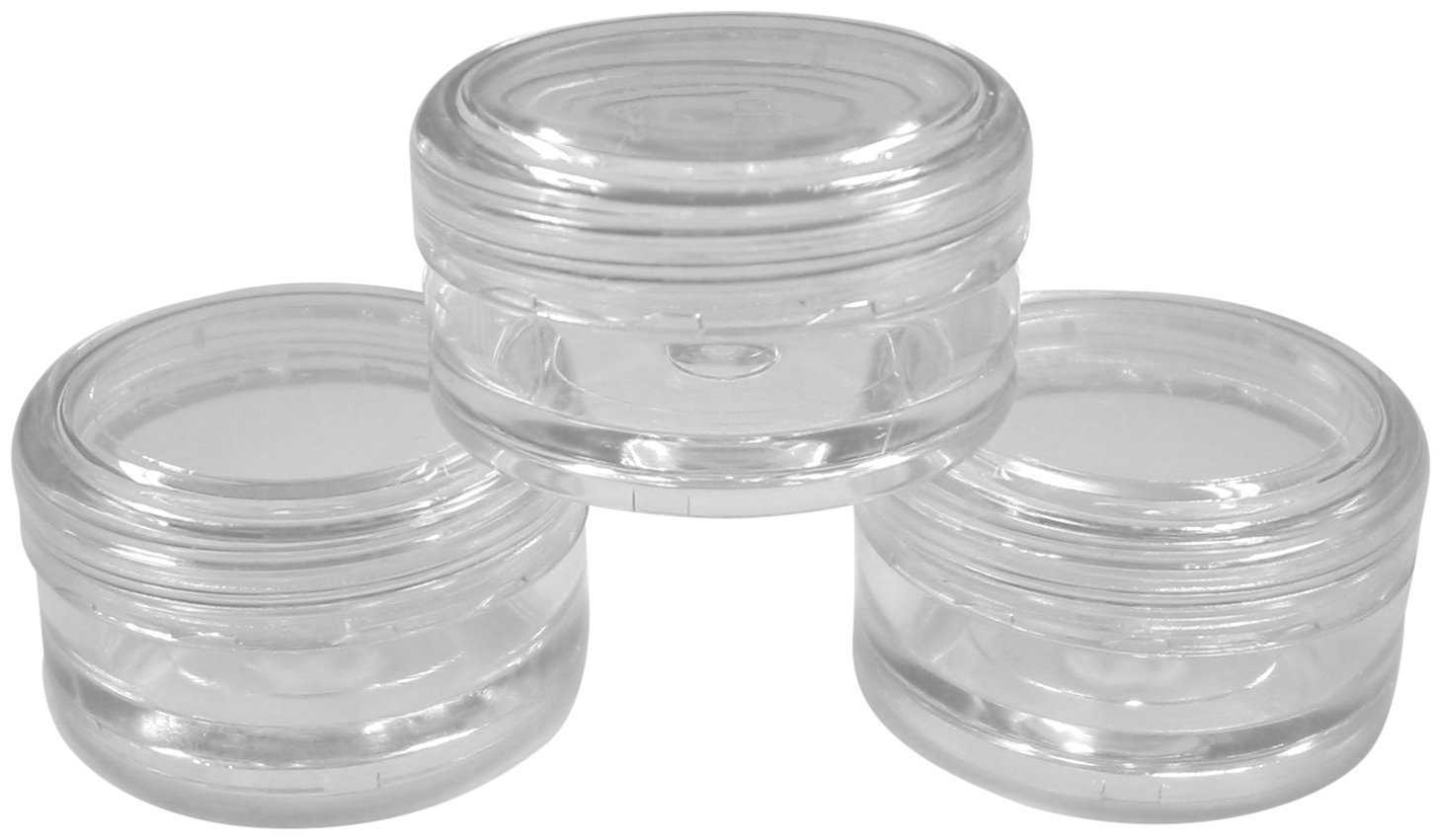 Lucemill Packaging 5x 5ml Plastic Jars w/ Clear Screw Lids For Nail Art/Glitter/Make Up/Oils