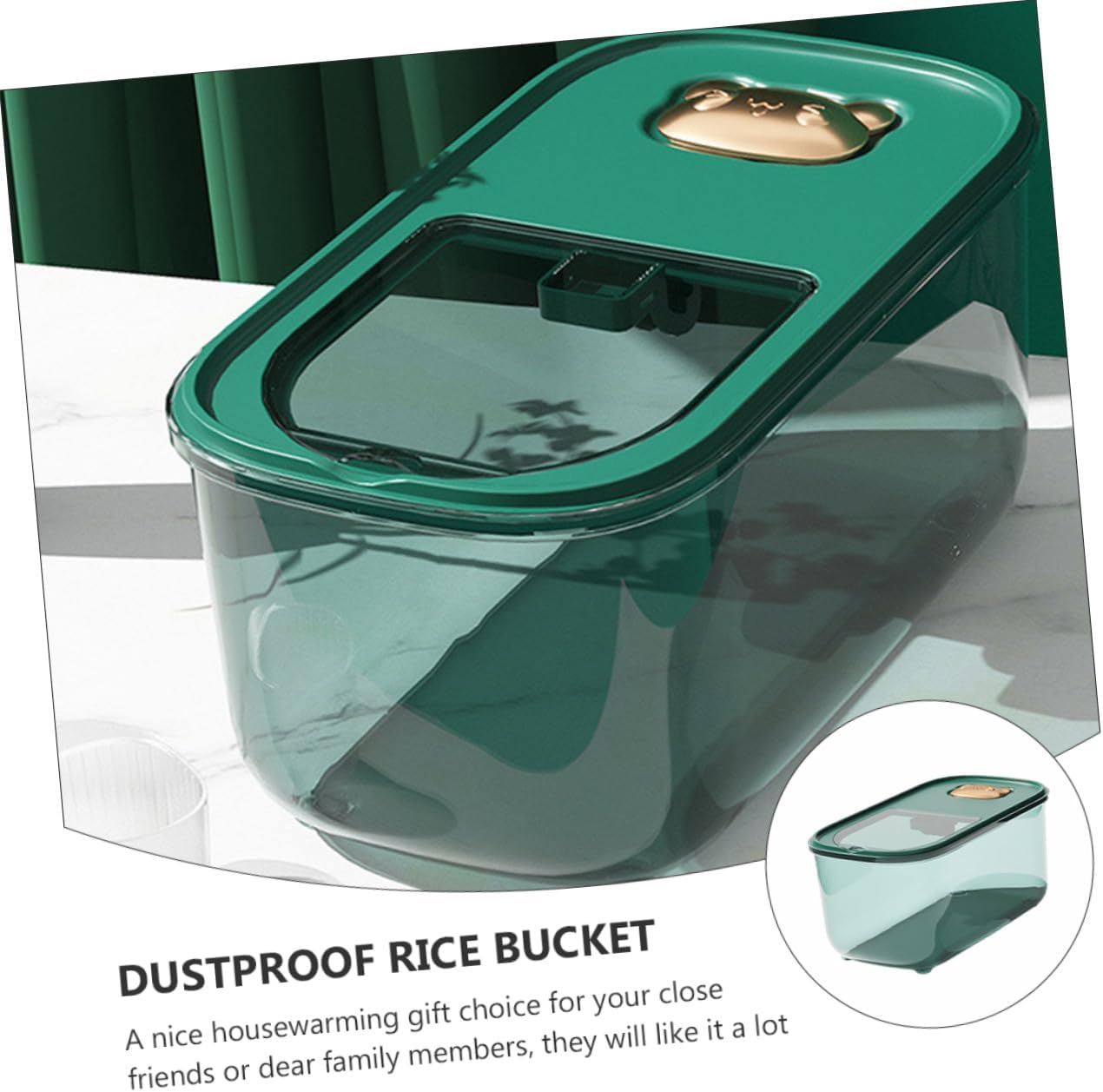 Multi-function Plastic Rice Storage Box 10lb Airtight Moisture-proof Rice Container with Lid for Household Grains and Flour Storage