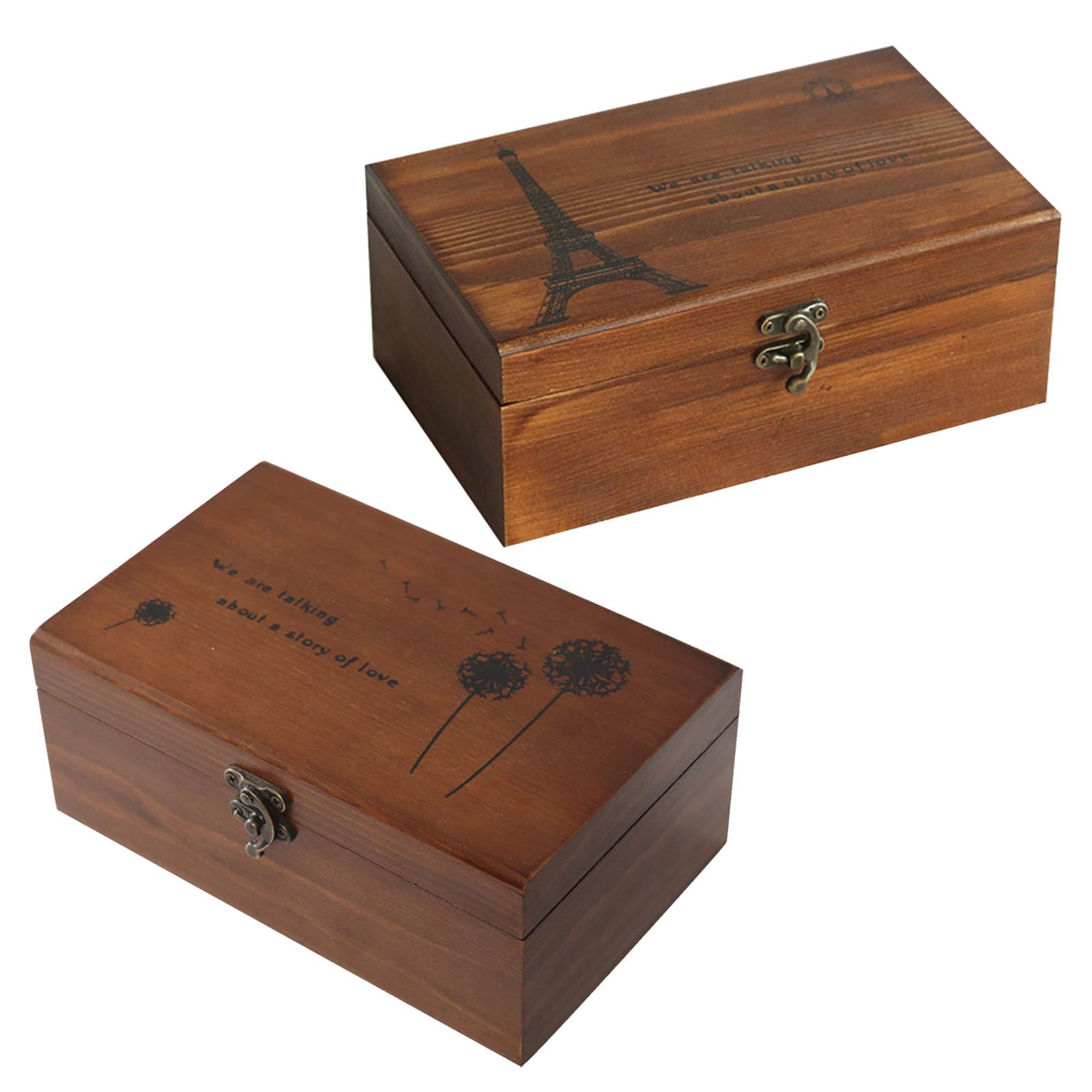 SHINEOFI 2 Piezas Caja de Costura de Madera Vintage para Almacenamiento de Hilos y Agujas con Tapa Diseño Portátil y Resistente para Manualidades y Costura Casa