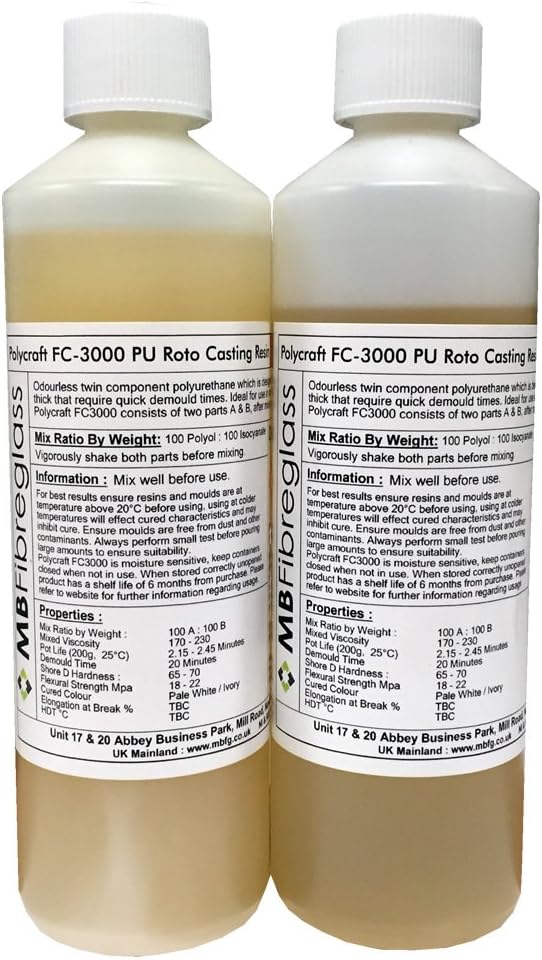 Polycraft FC 3000 Polyurethane Roto/Slush Casting Resin 1kg Kit
