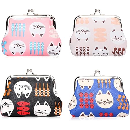 Oyachic 4er Set Leder Münzbörsen - Bohemia Style Mit Klickverschluss Für Damen