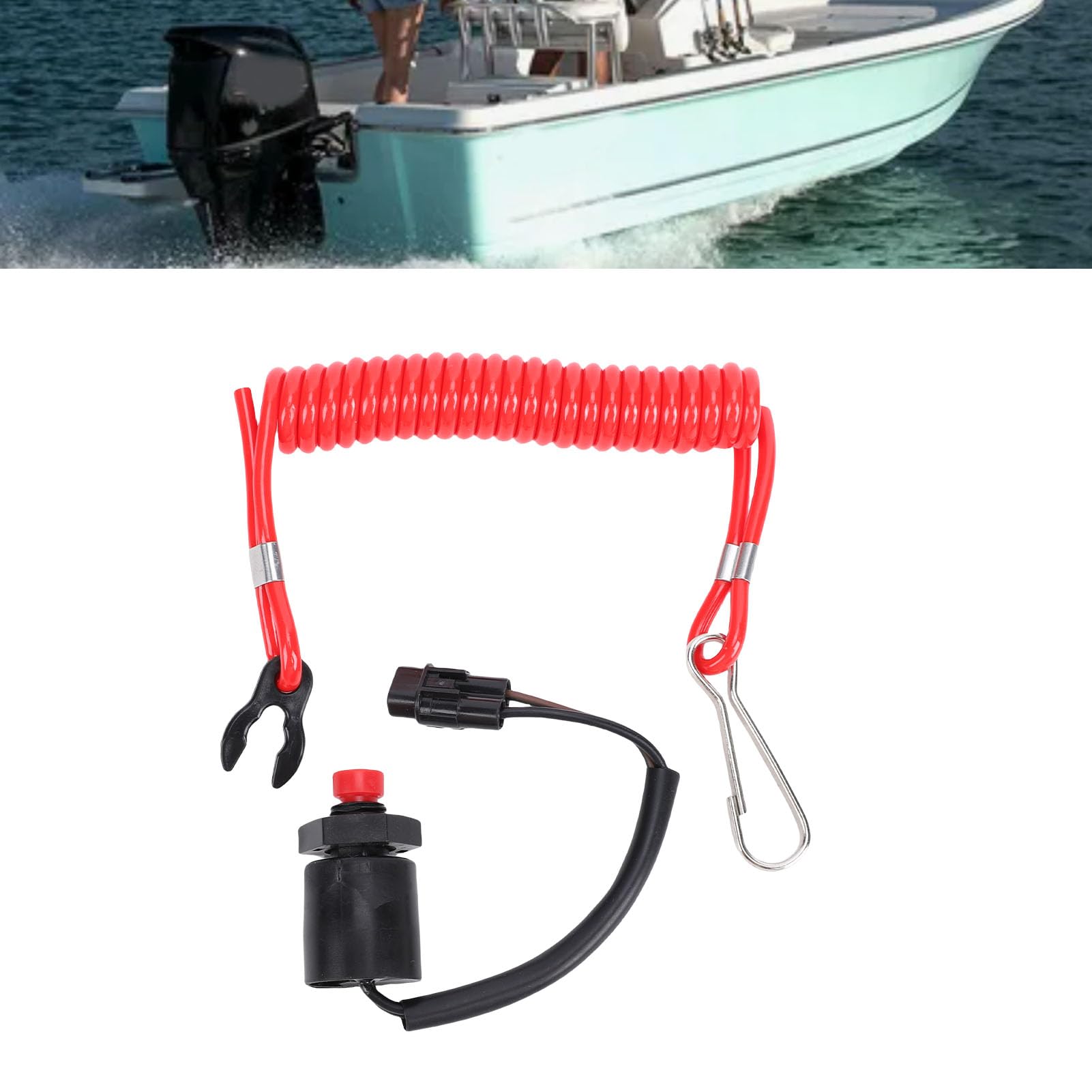 Interruttore di Arresto di Sicurezza del Motore della Barca e Kit Cordino Compatibile con il Fuoribordo per gli Appassionati di