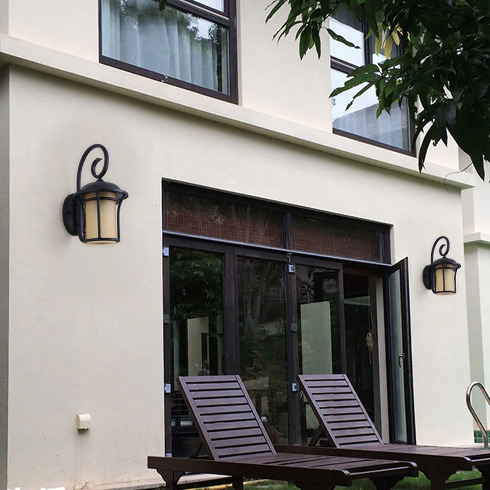 Kinkiet zewnętrzny, klosze szklane, zewnętrzna wodoodporna lampa ścienna, lampa wisząca w stylu vintage z gwintem E27, do domu, patio, ogrodu, balkonu, wózka, willi, kinkiet
