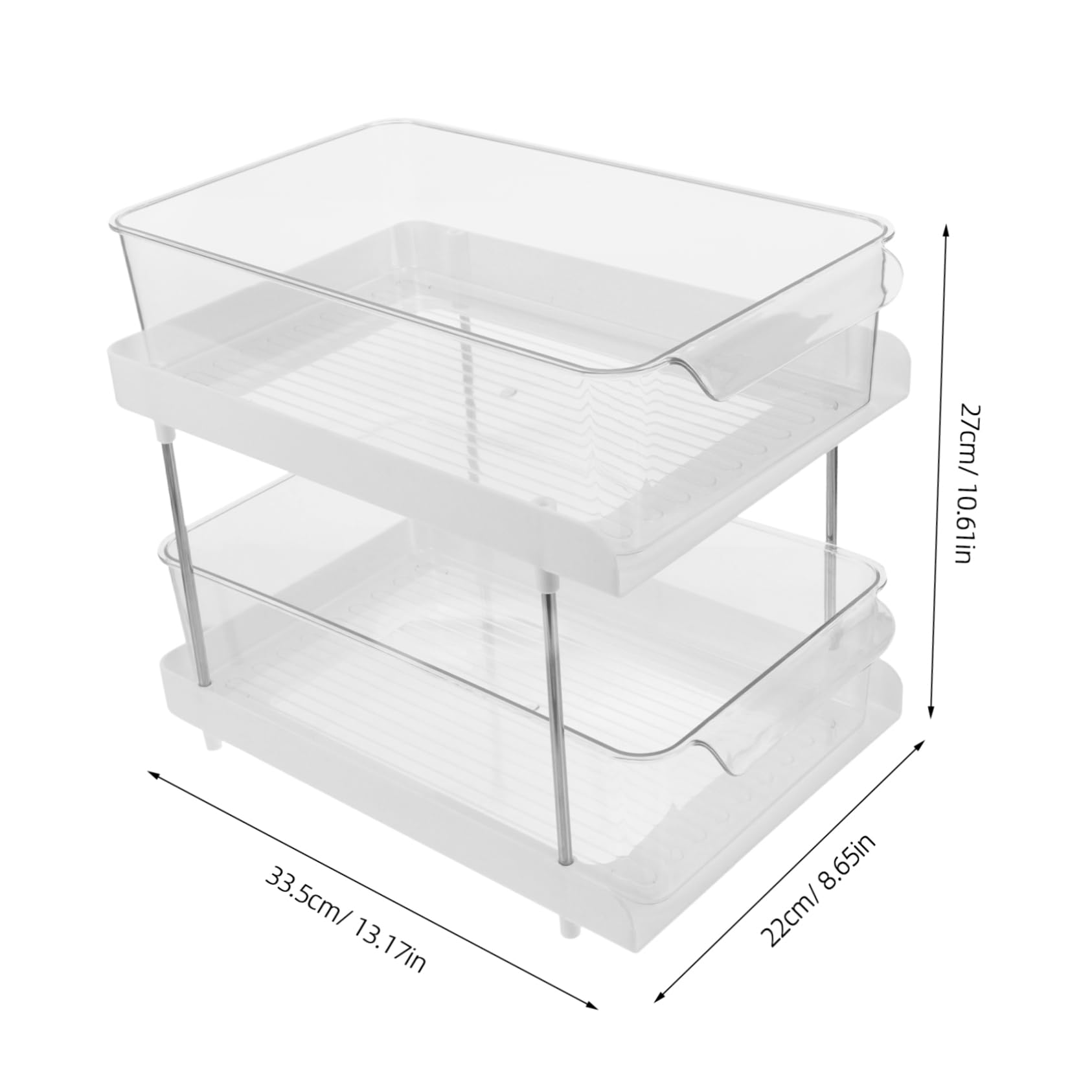 Cabilock Cosmetics Display Shelf Sturdy Bathroom Organizer with Double Design for Tidy Storage of Makeup Toiletries and Accessories Kitchen Bathroom