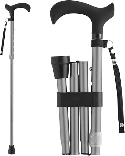 Bastón de caminar Bastones plegables ajustables para hombres y mujeres, bastón con para personas mayores y adultos